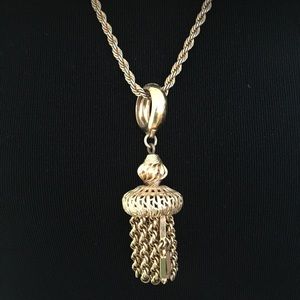 Vintage Tassled Goldtone Necklace